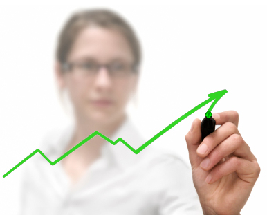 Upward trending growth chart